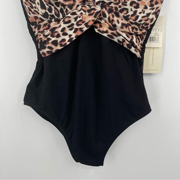 GOTTEX One Piece Swimsuit Leopard Wild Thing Printed Slimming Beach NWT Size 8 - Picture 5 of 15